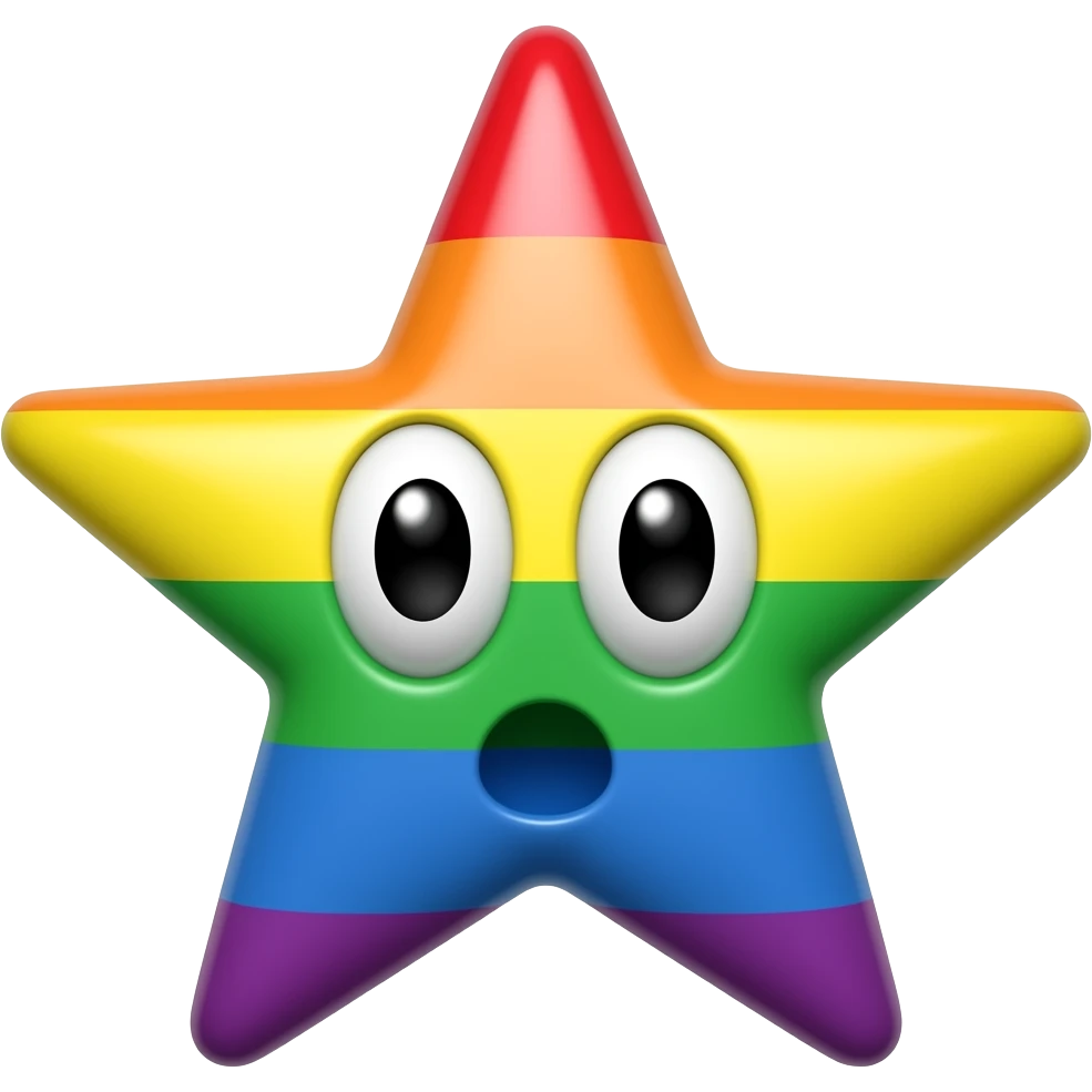 великая звезда а радугой безумными глазами emoji