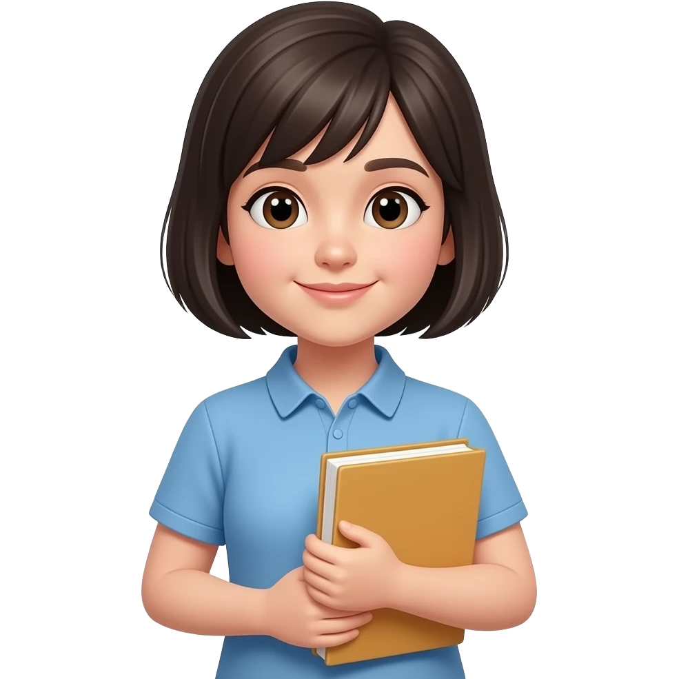 учениця з портфелим без книги короткі волоси emoji