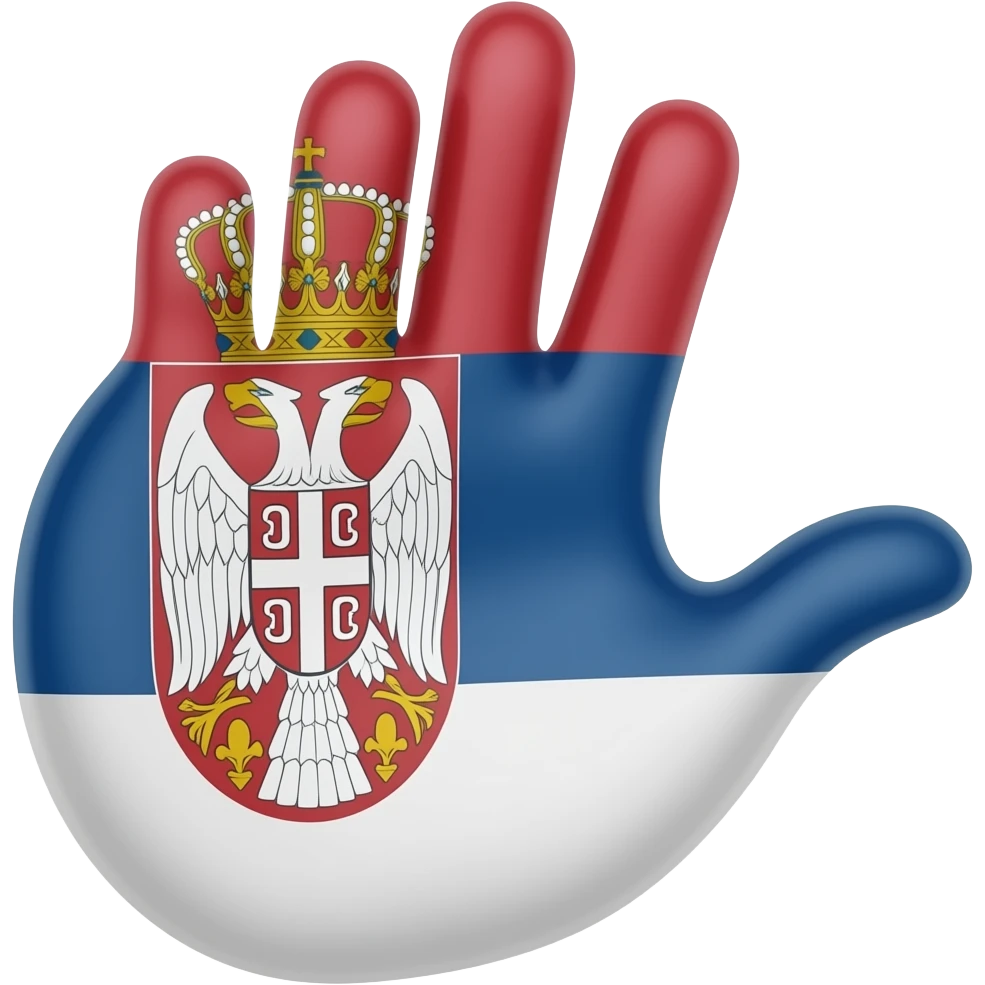 three fingers serbia emoji