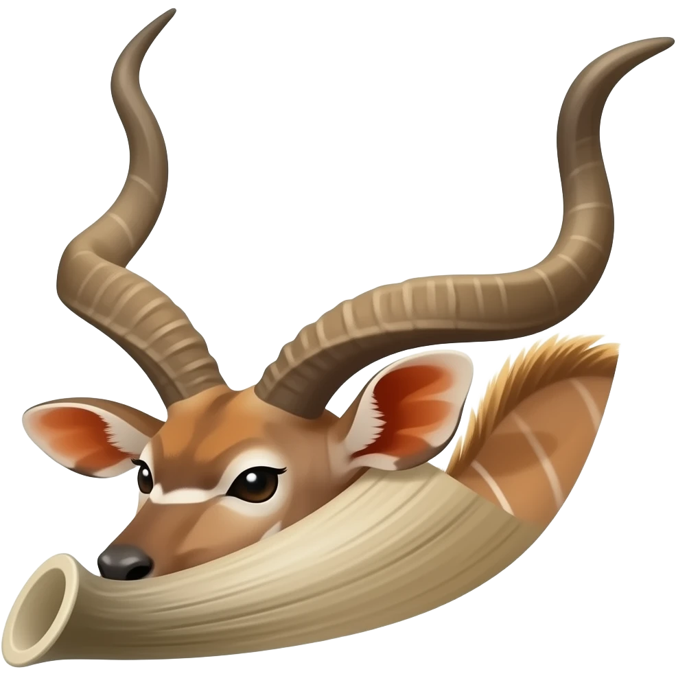 Kudu horn Shofar to blow on emoji