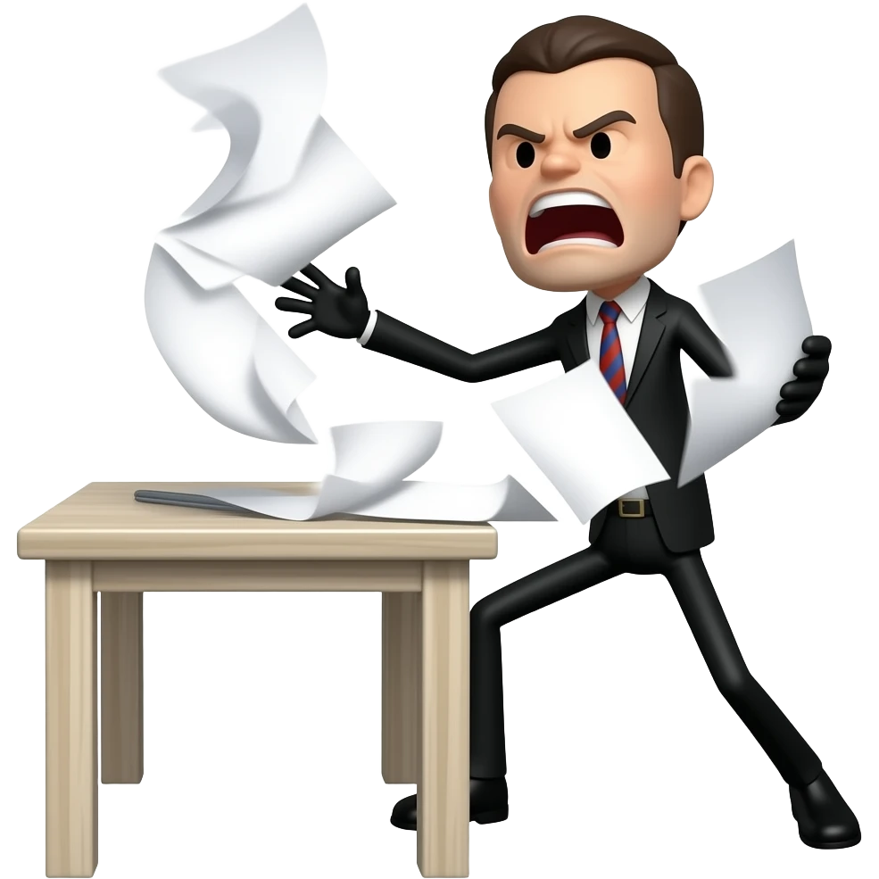 table flipping raging stick figure man no face emoji
