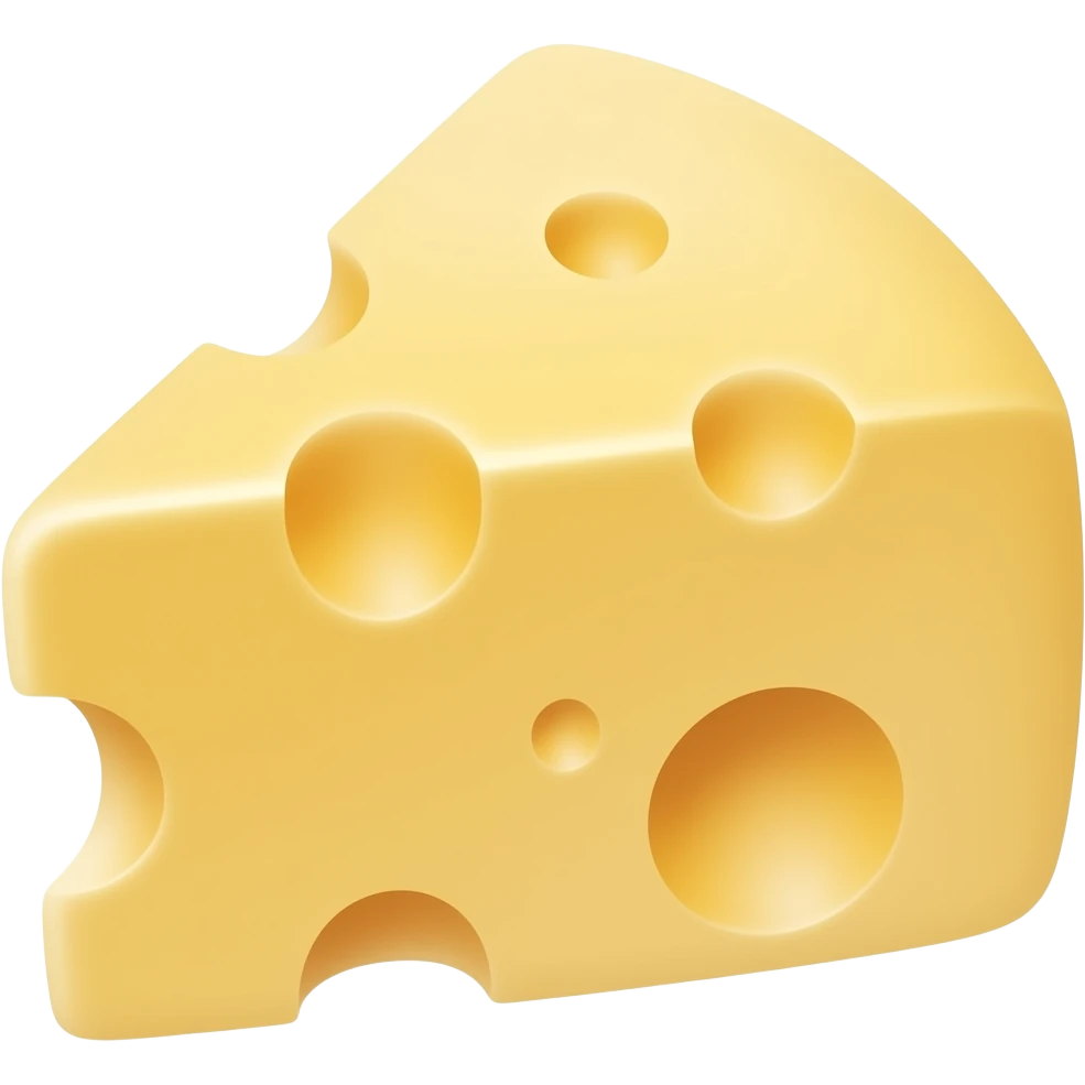 Create high-quality glossy emojis with a vibrant modern style.Make the emojis look premium, shiny, and eye-catching with bright highlights, smooth gradients, soft reflections, and glowing details. Cheese  emoji emoji