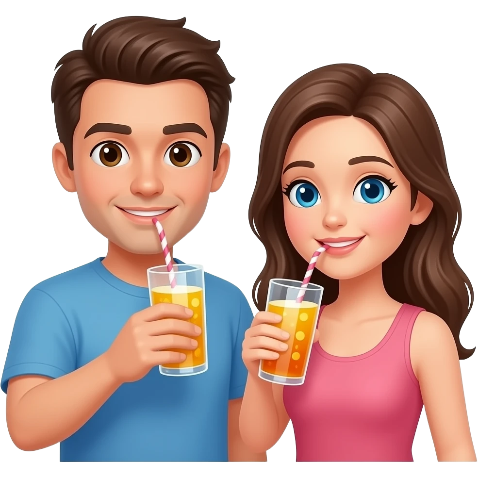 음료 마시러 온 남친과 여친 emoji