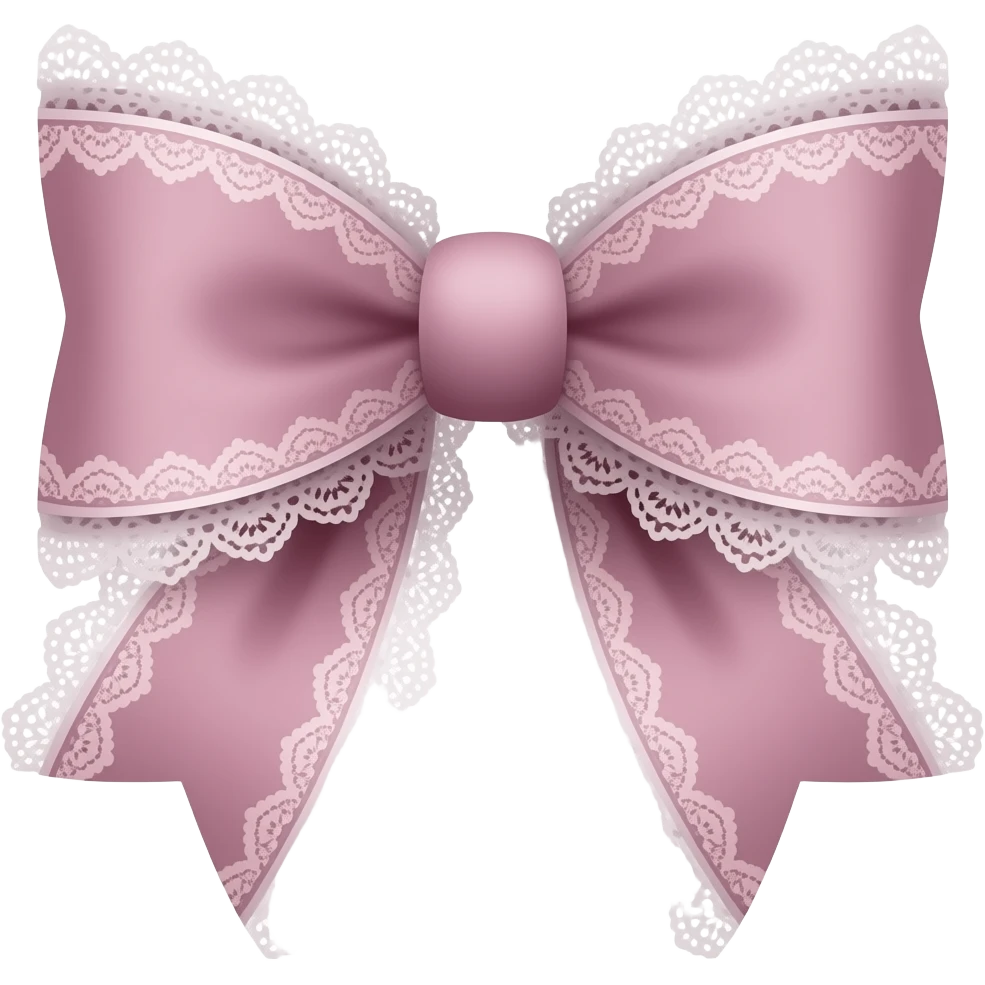 vintage rococo mauve bow with lace and frills emoji