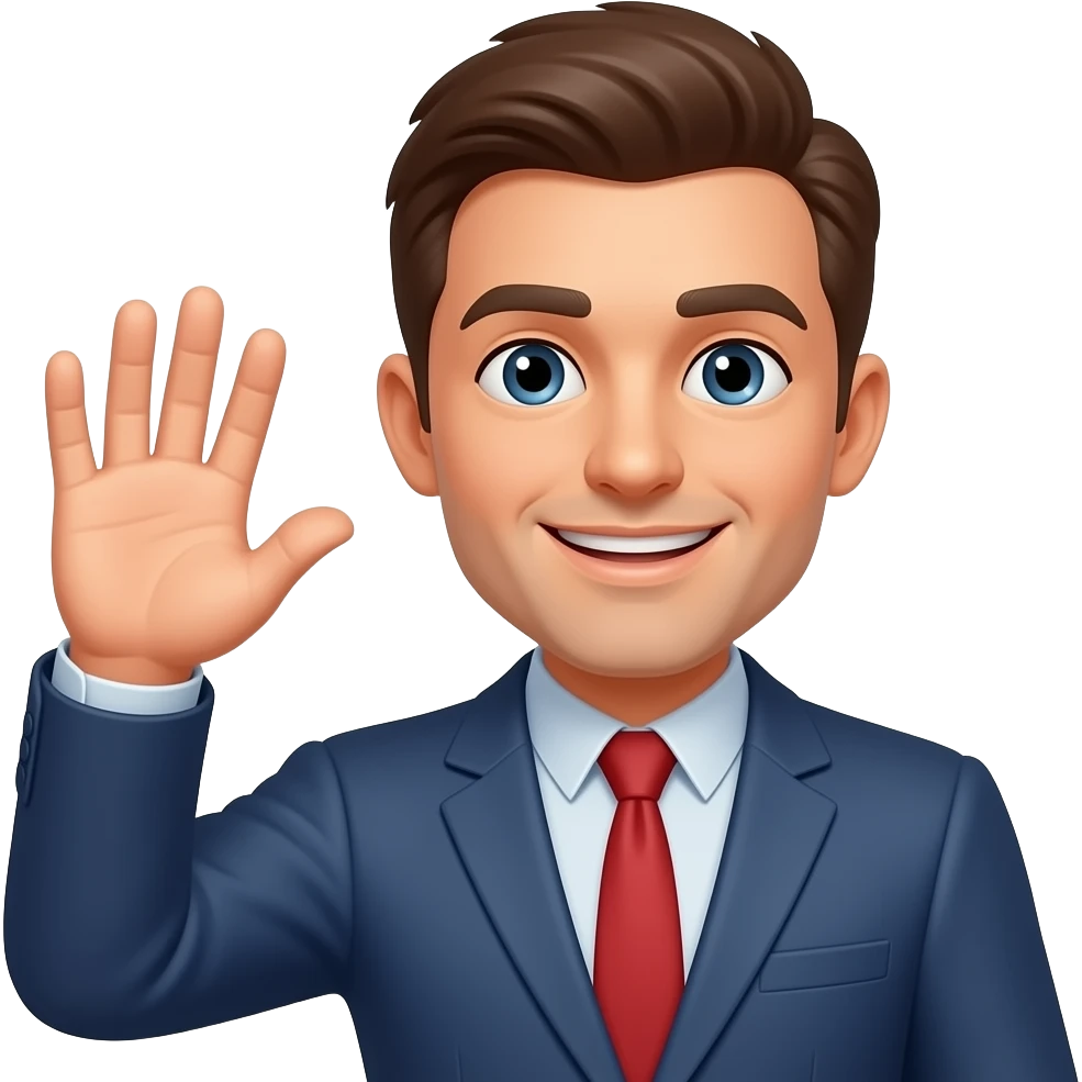 This guy say Hello with his hand emoji
