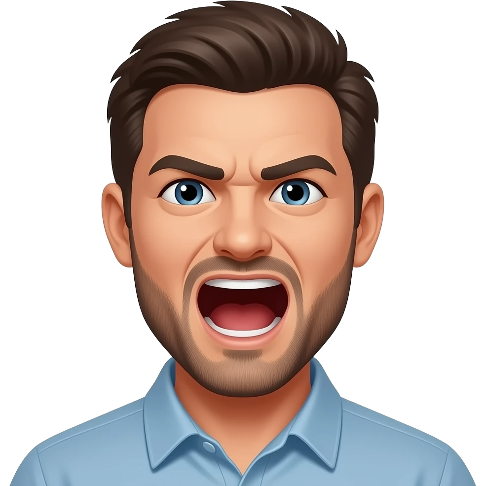 Мужчина кричит на кого-то emoji