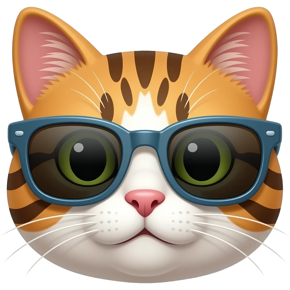 Cat wearing sunglasses emoji