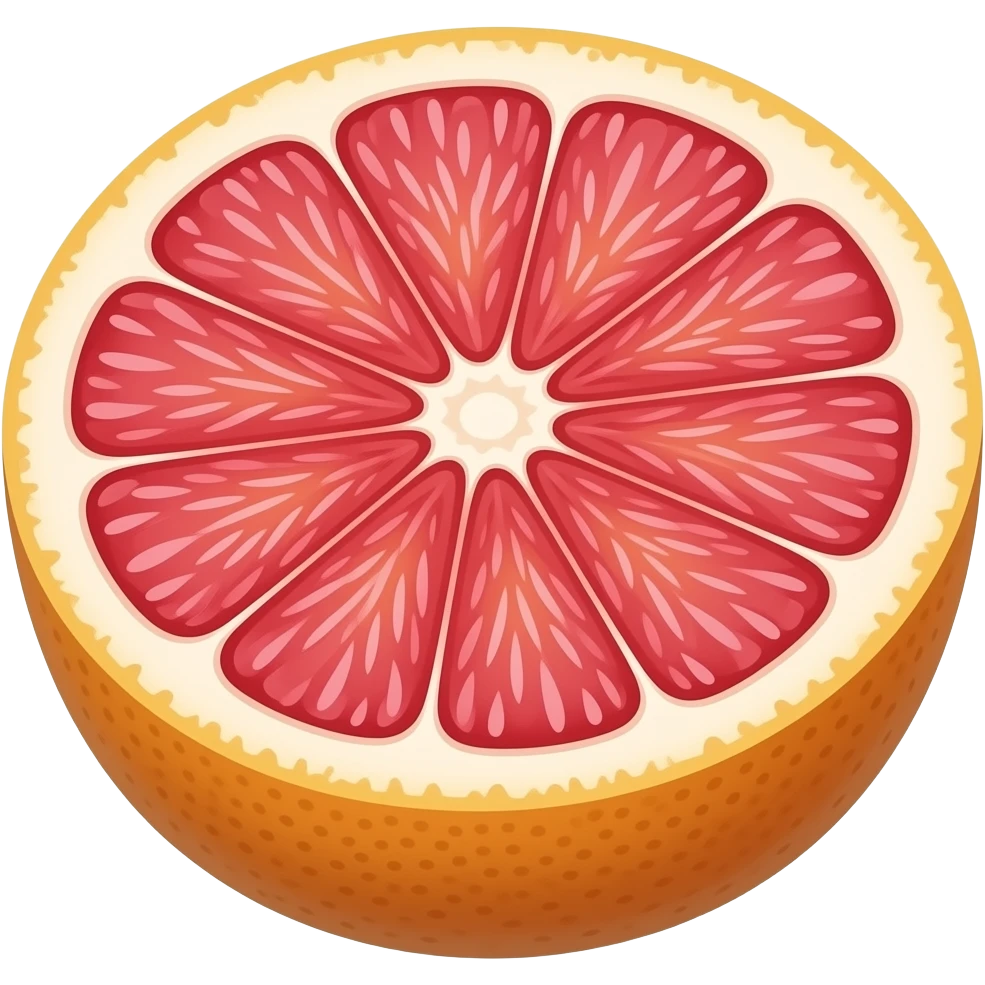 Grapefruit half emoji