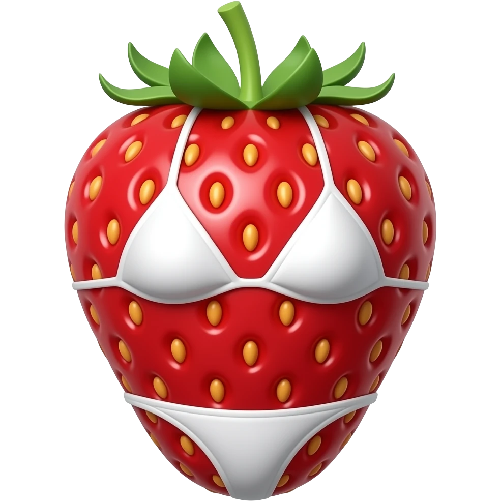 strawberry with bikini emoji