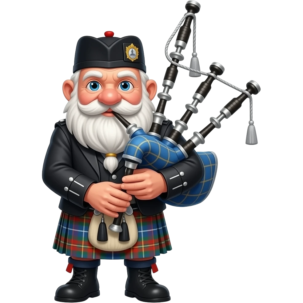 Dwarf  with a kilt playing a bagpipe emoji