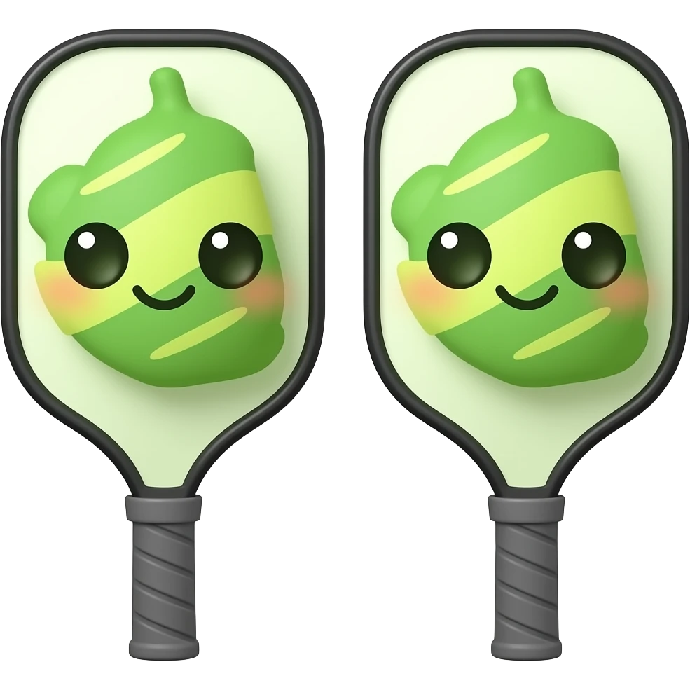 Cute summery pickle ball rackets emoji