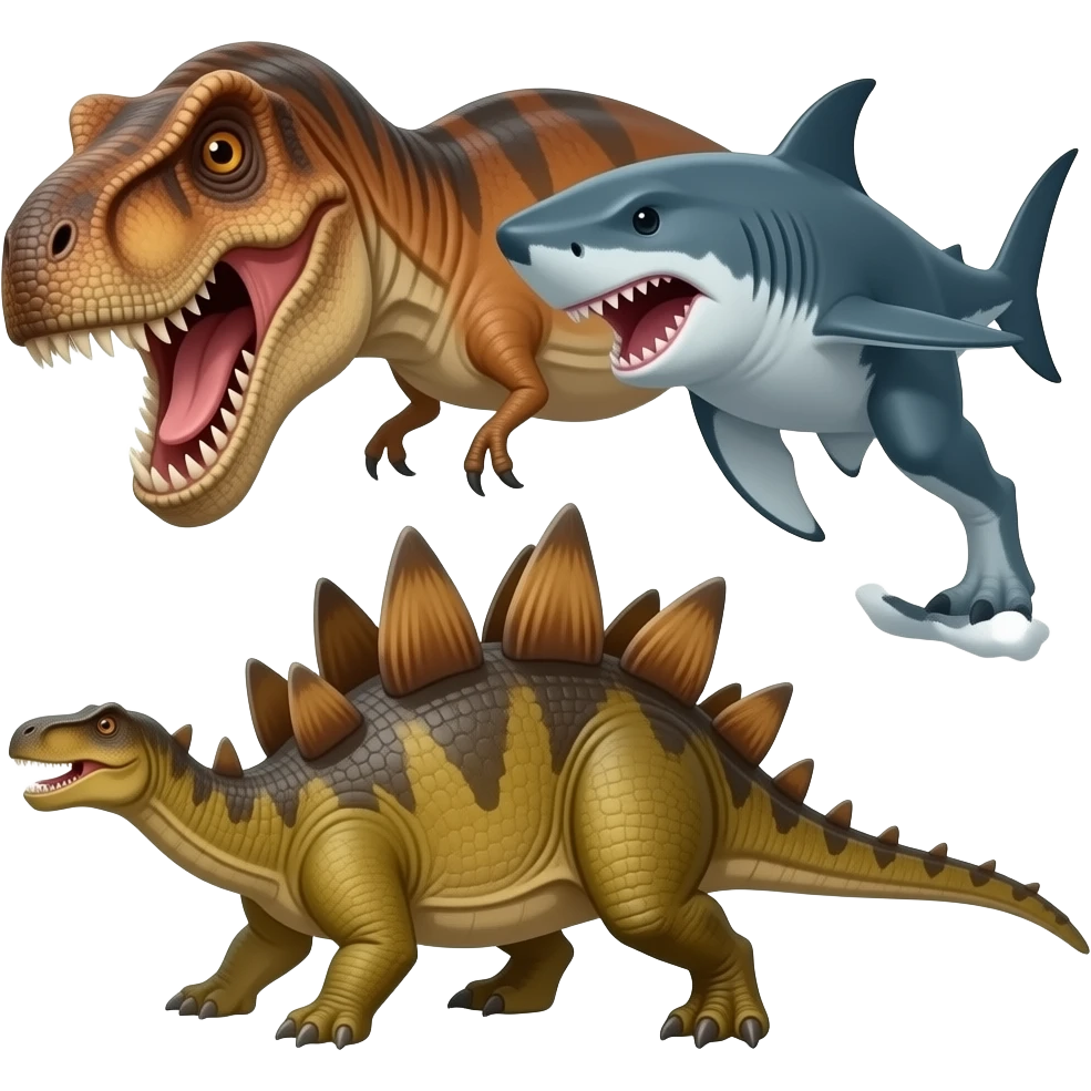 🦖 vs 🦈 battle attack 🦕 emoji