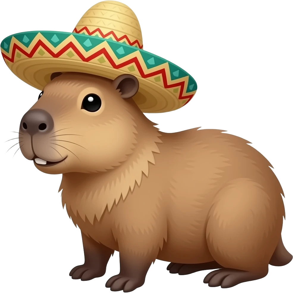 Capybara with Mexico hat emoji
