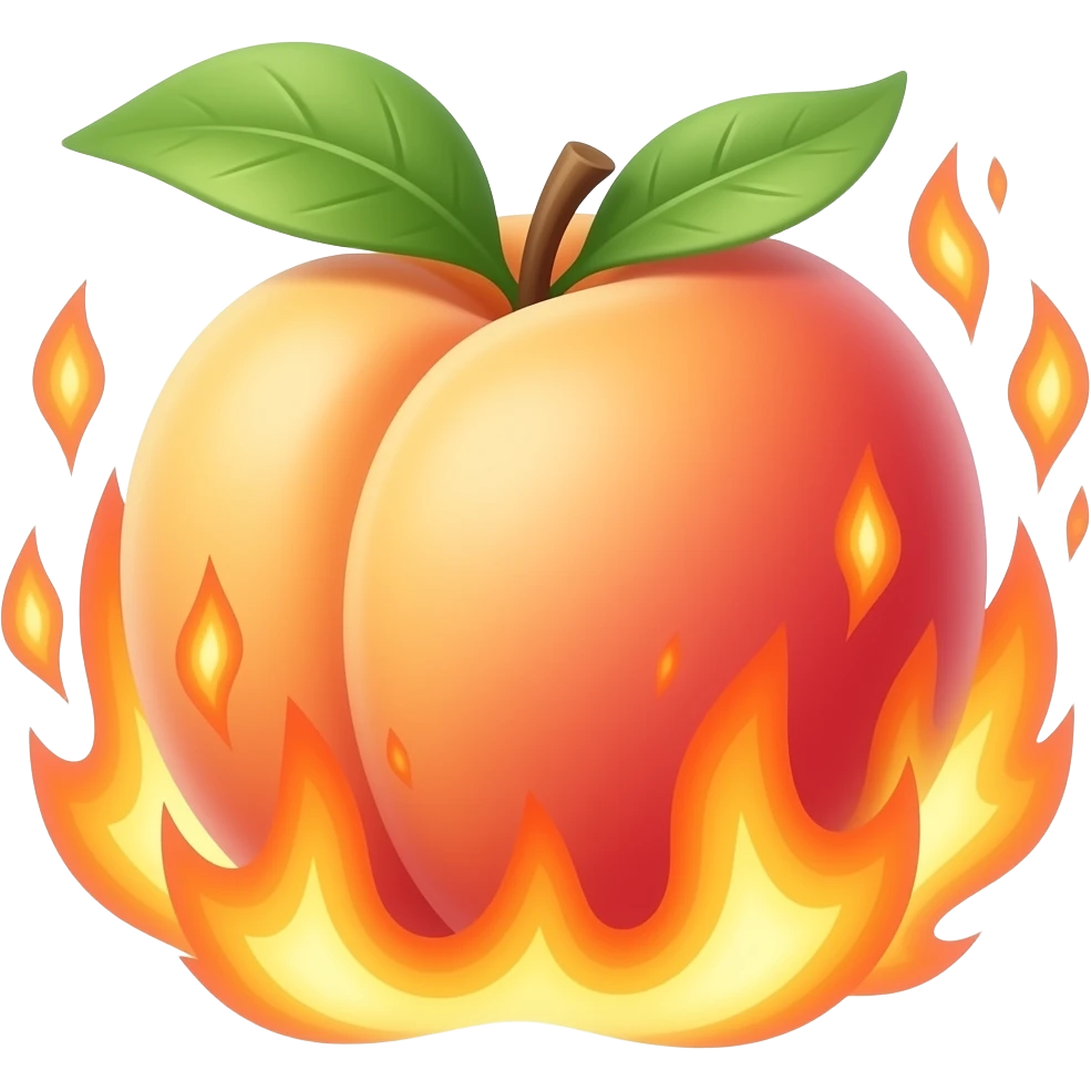 explosion fire peach emoji