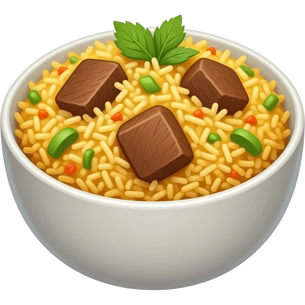 Biryani with beef emoji