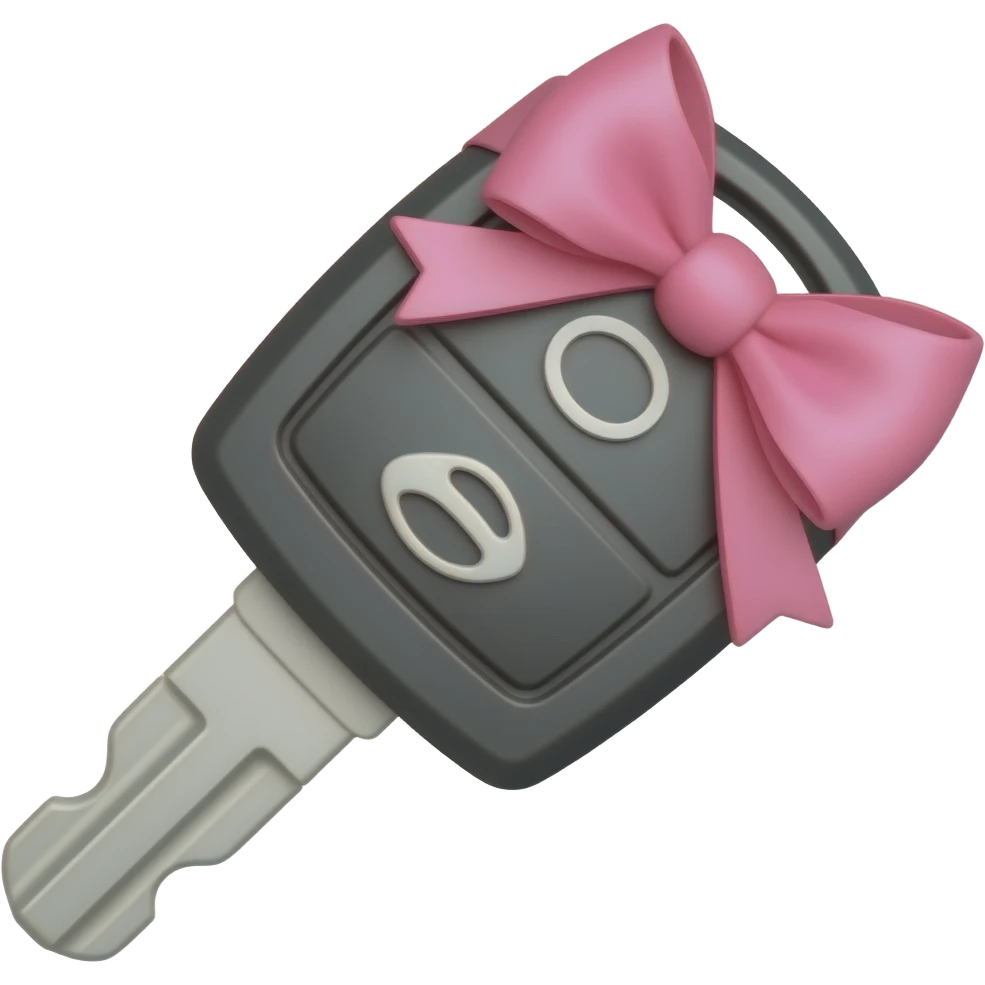 ключ для машины автомат с розовым бантом emoji
