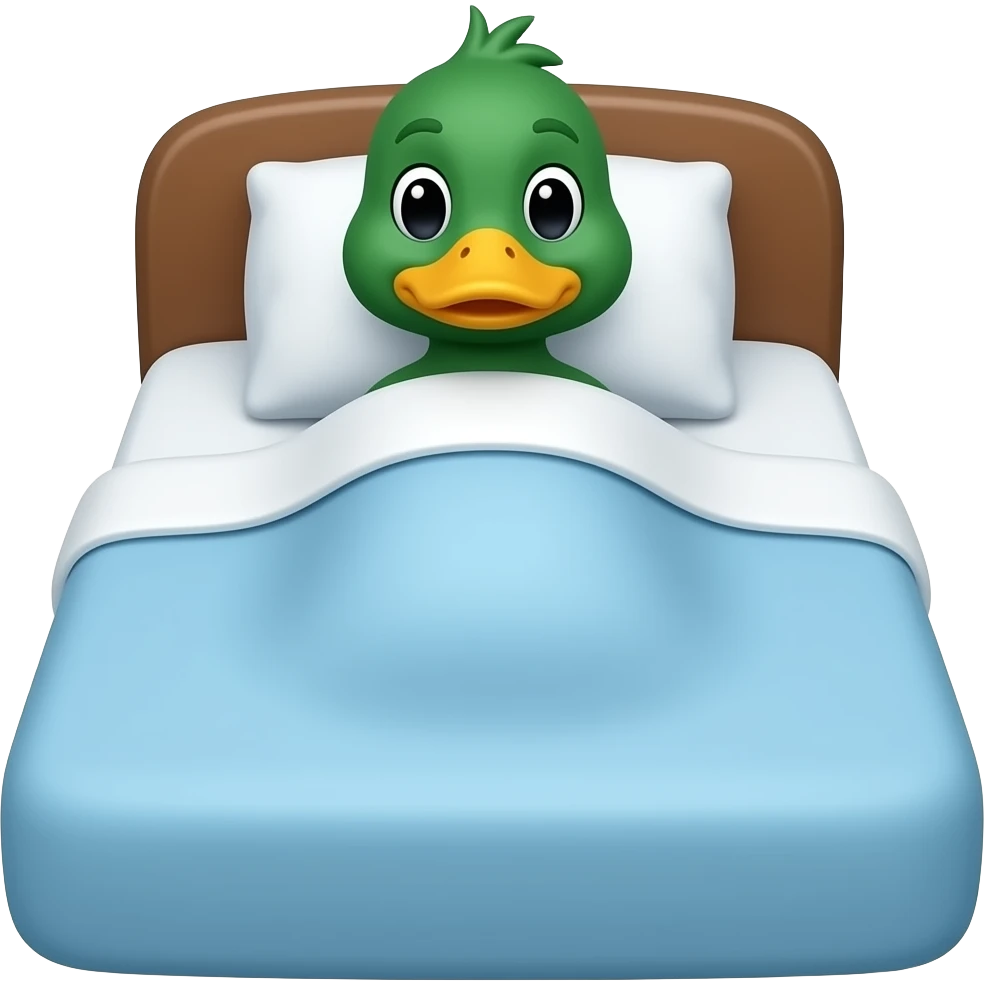 Duck in bed emoji