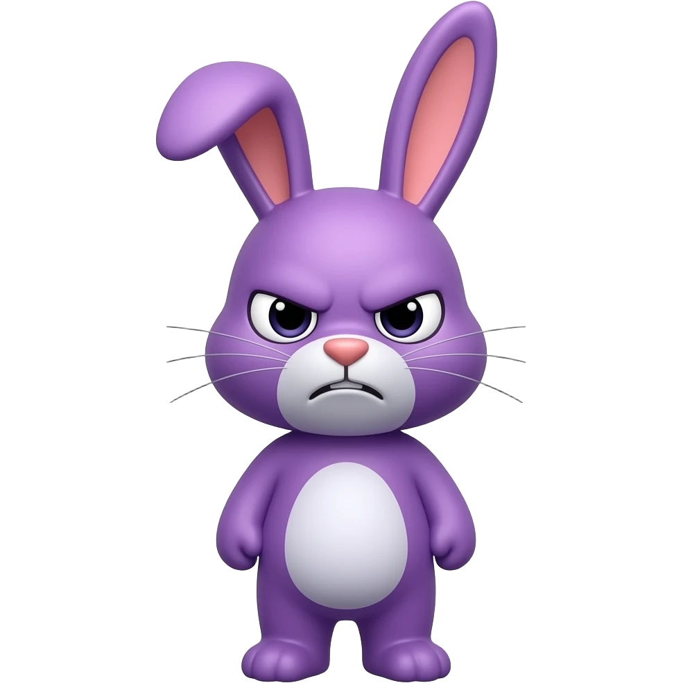 bunny purple grumpy transparent background emoji