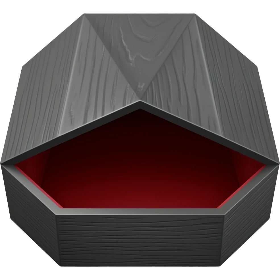 create a vampire's black coffin that is half opened and red inside emoji