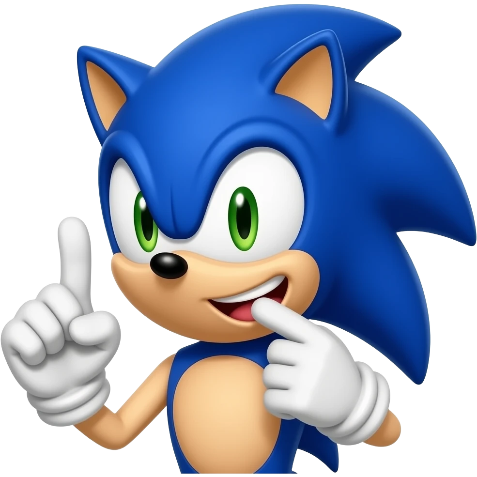 Sonic pulls out his tooth emoji