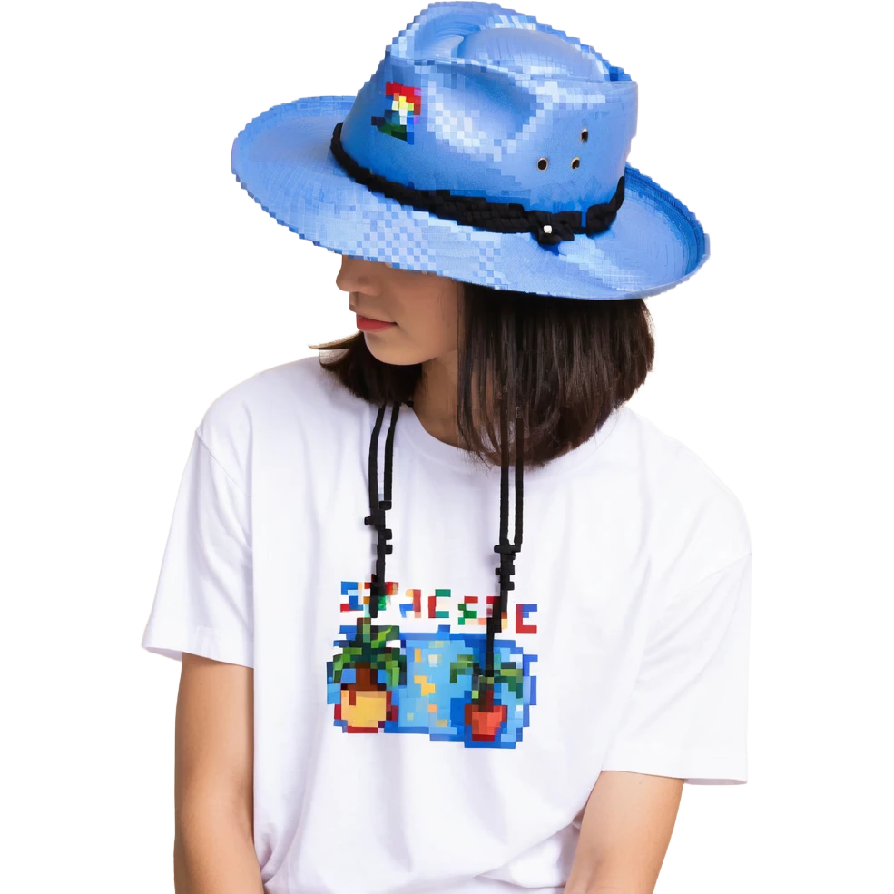 Синяя спортивная панамка со шнурком и надписью SPACEME, no background emoji