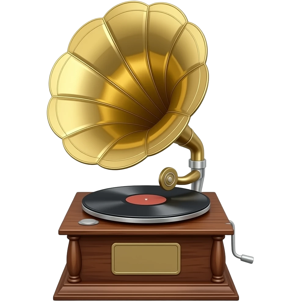 Gramophone facing frontwards emoji
