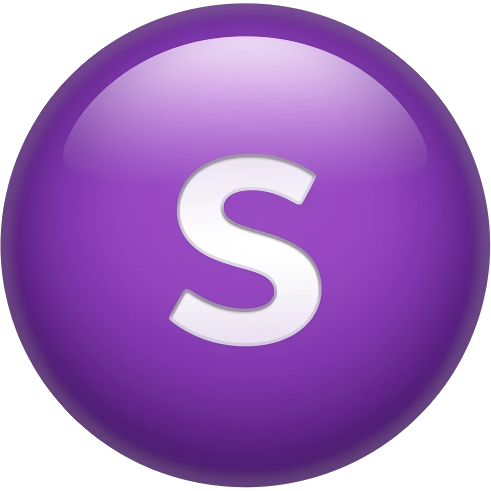 a purple skittle with the little s on it, and make it look like the actual purple skittle emoji