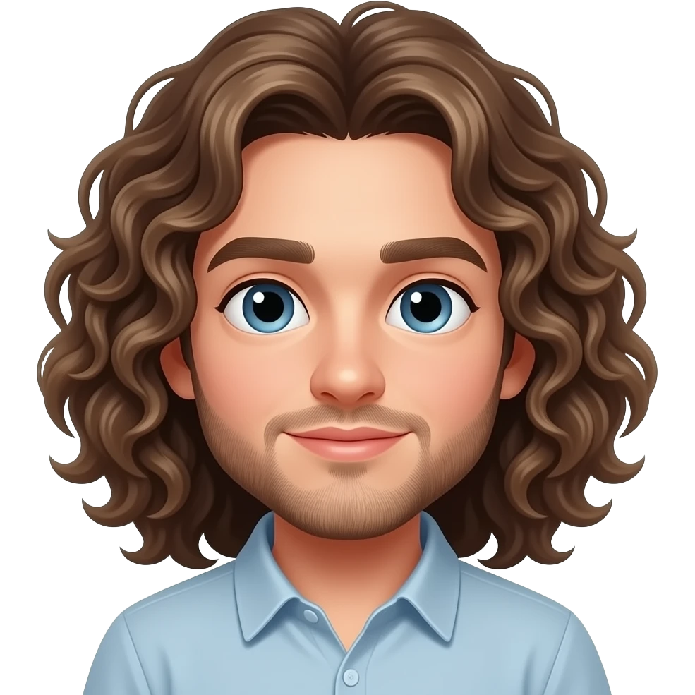 Homme cheveux longs bouclés qui est embrassé emoji