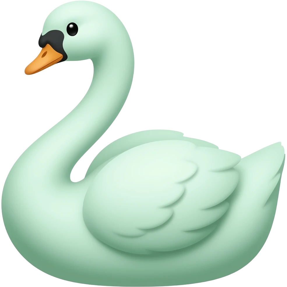 Cute pastel green swan emoji