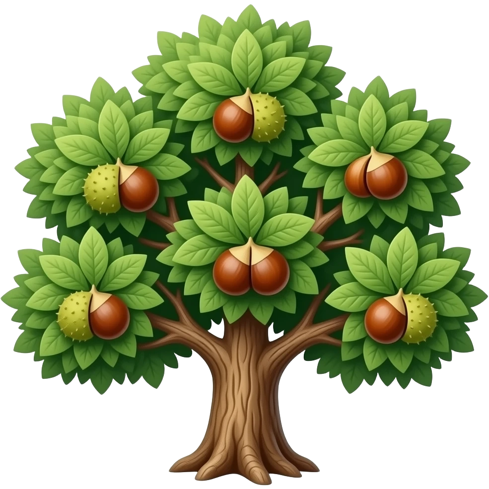 Нарисуй  реалистичное дерево каштана emoji