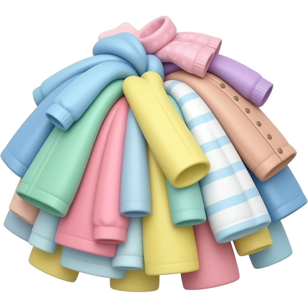 pastel clothes scattered pile bundle emoji