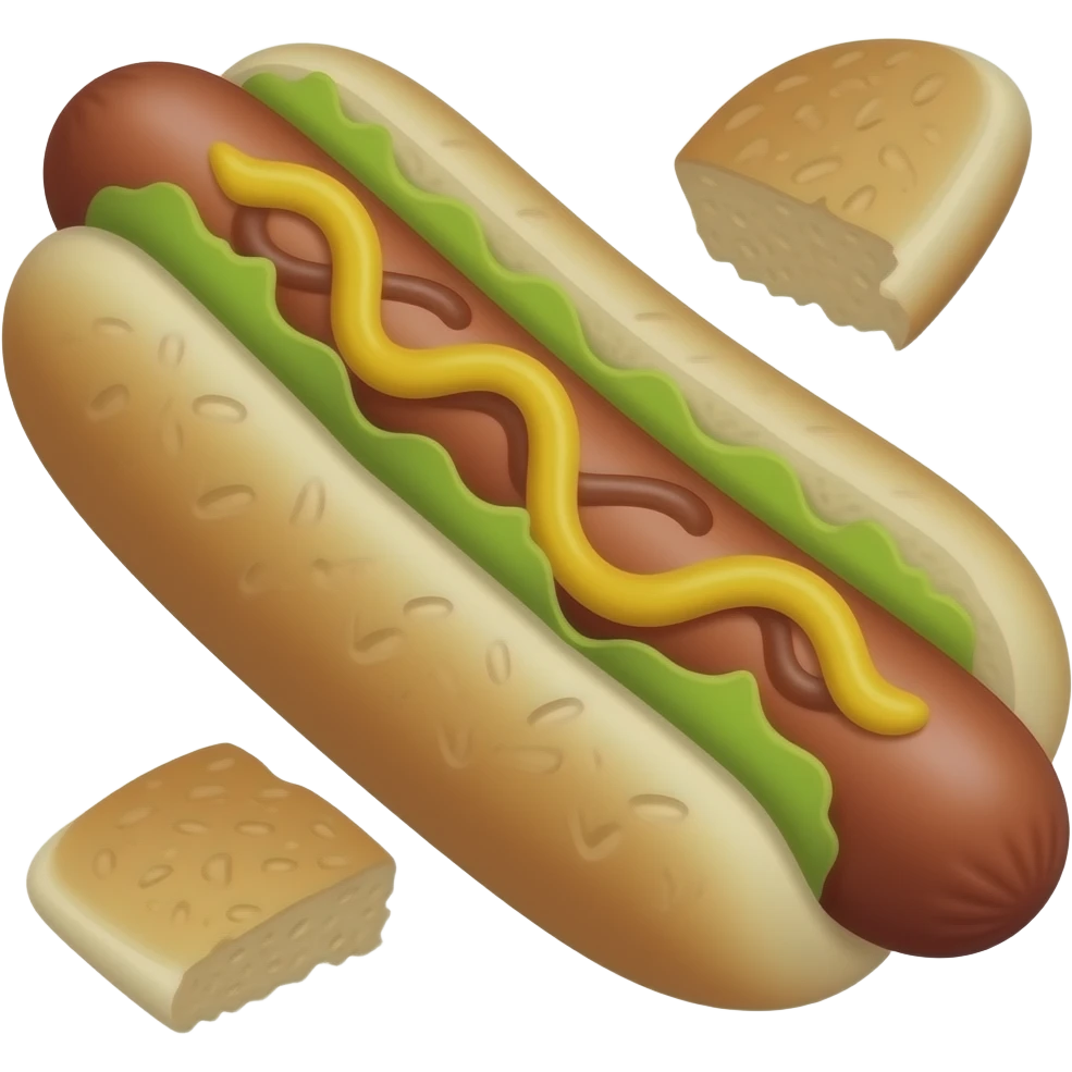 Half eaten hot dog emoji