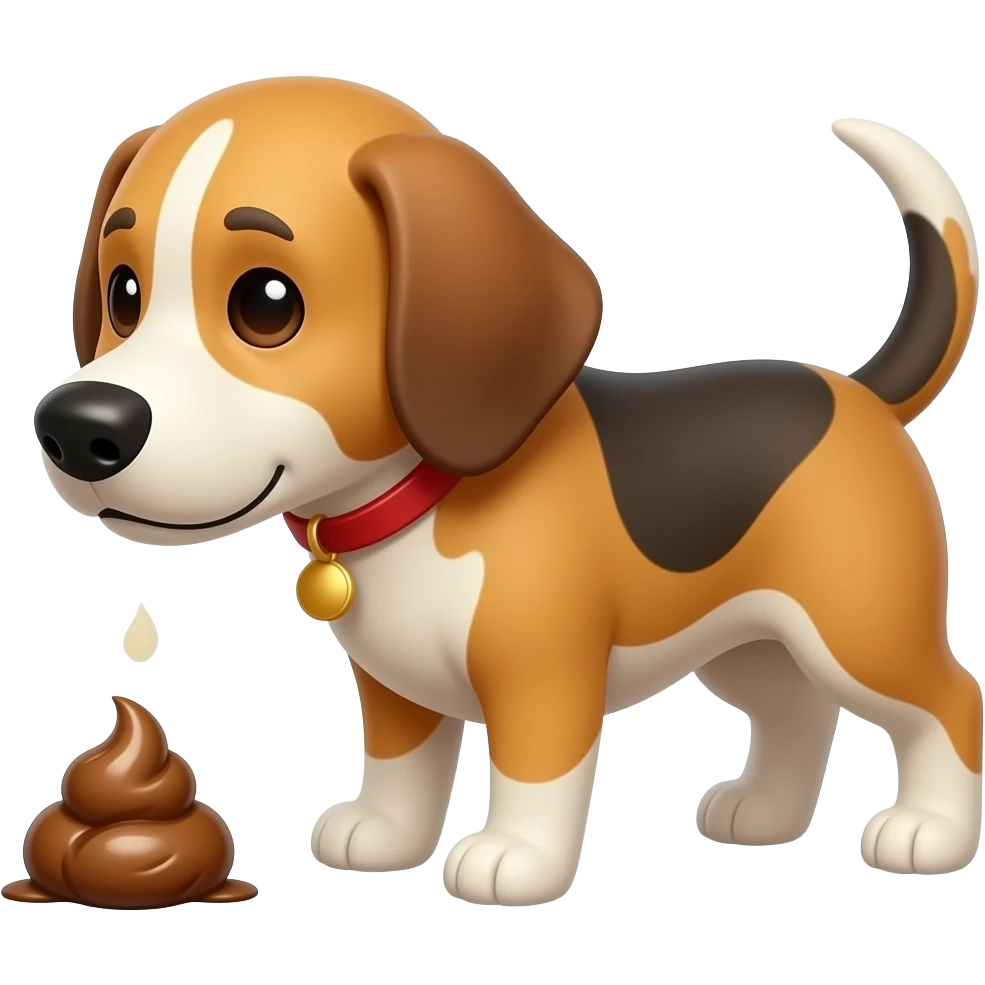 Dog pooping emoji