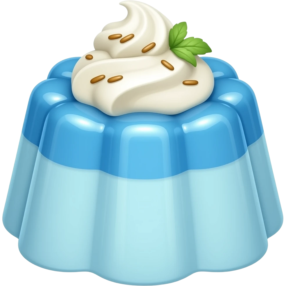 파란색 일본 생크림 푸딩 emoji