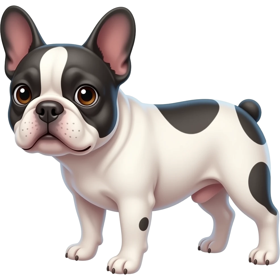 white-coated French bulldog emoji