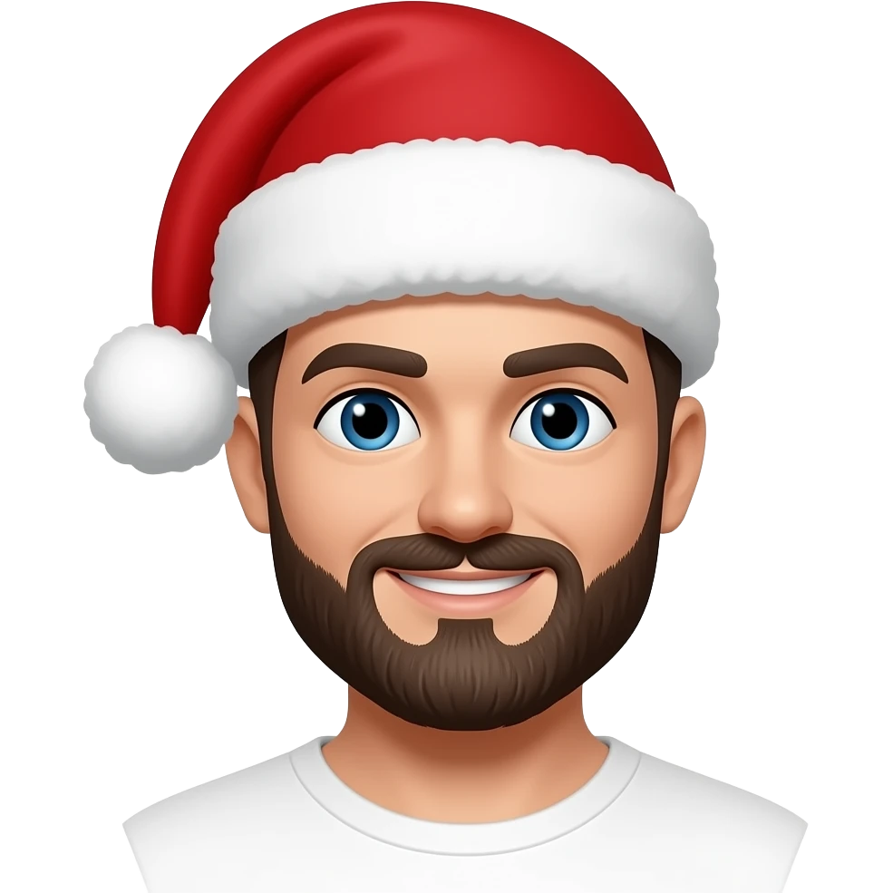 man with santa hats portrait emoji