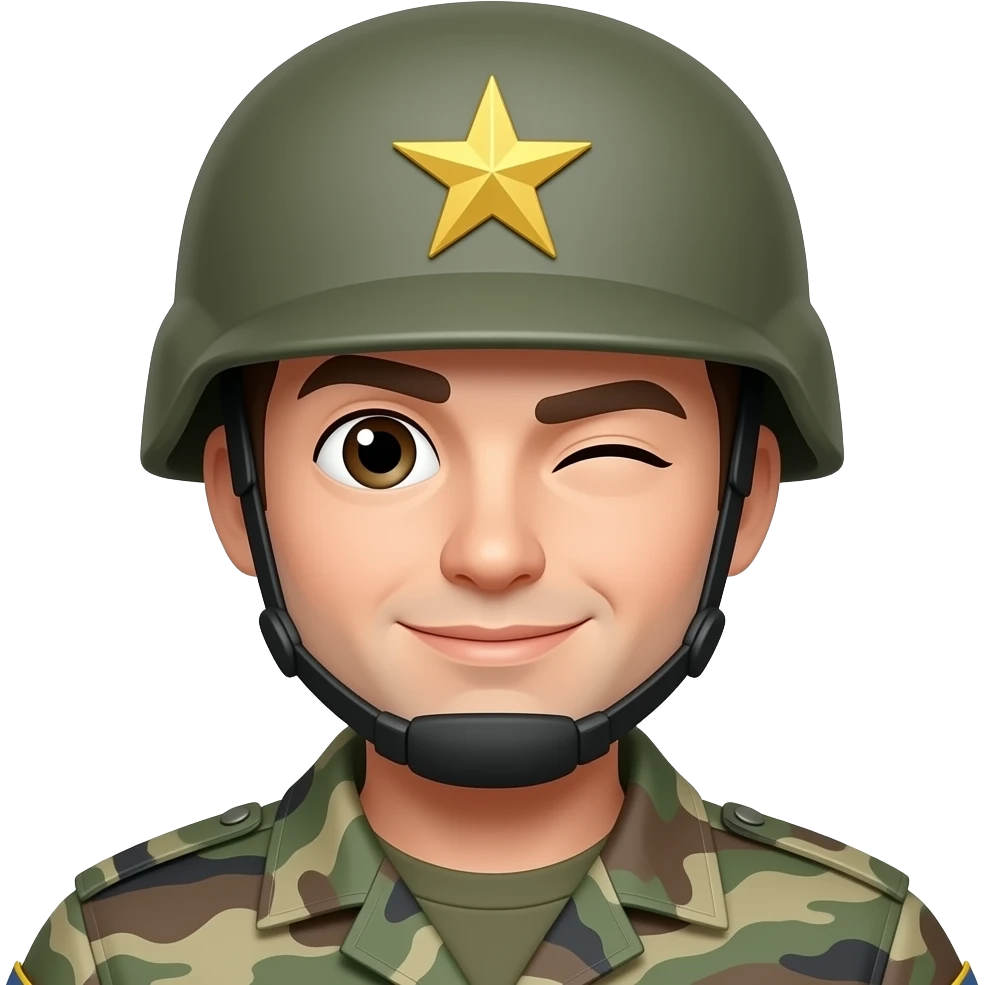 Blink + army emoji