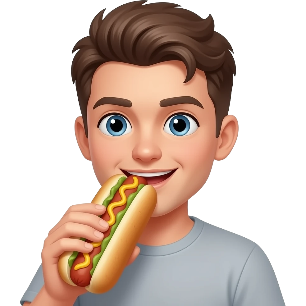 Gay boy eating hot dog emoji