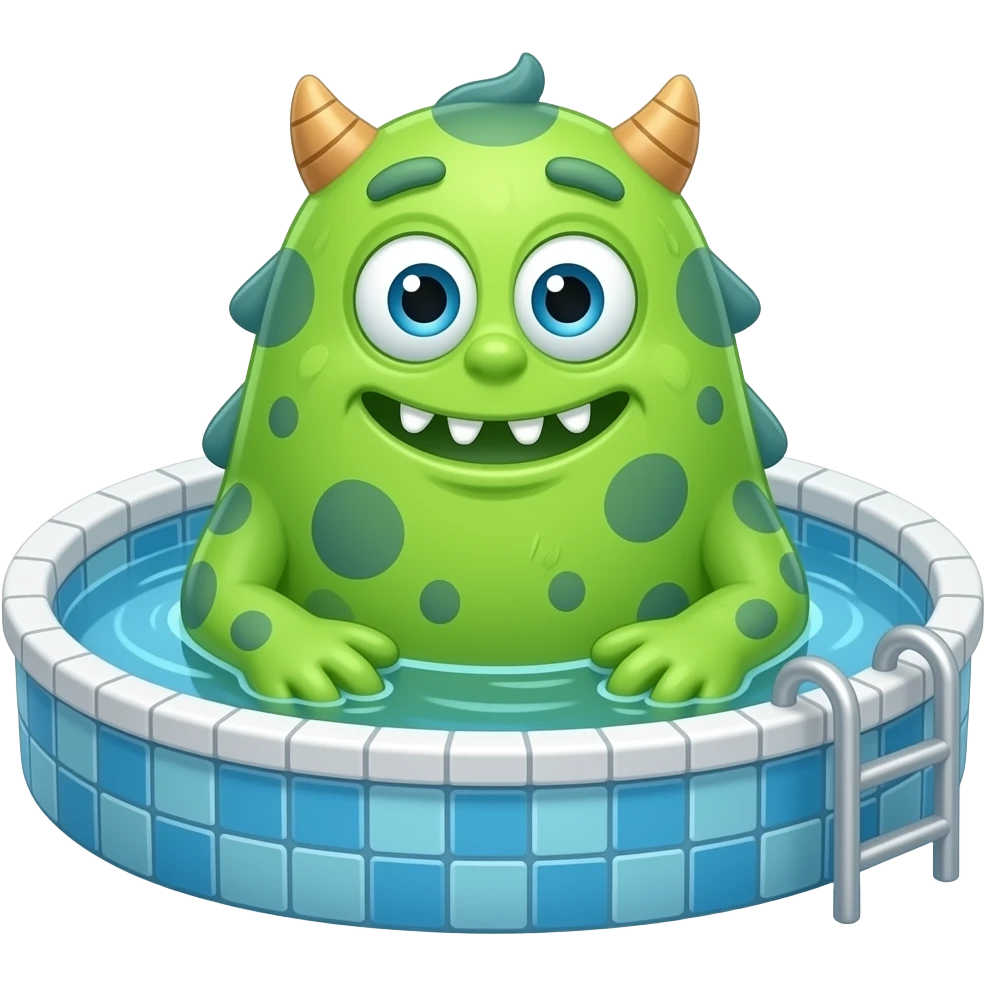 cartoon monster in a pool emoji
