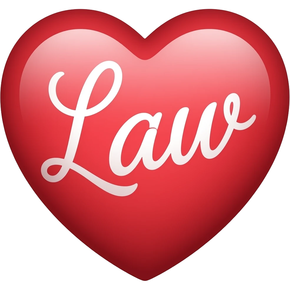 LAW being written on a heart emoji