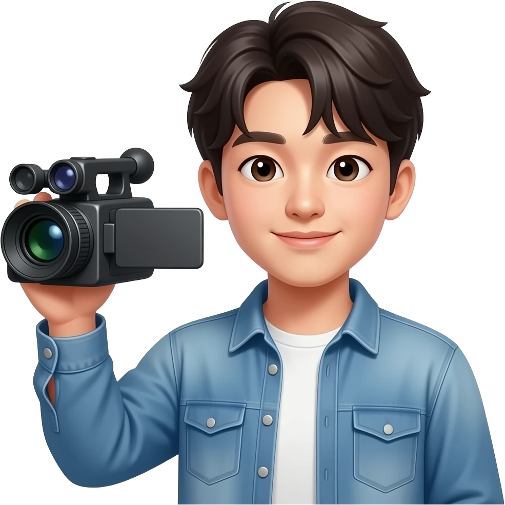 korean young man + video camera emoji