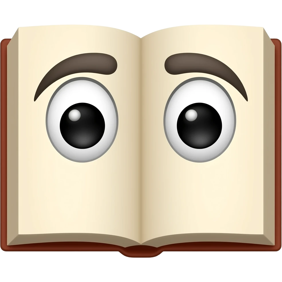 Зроби книгу хай там будуть намальовані очі emoji