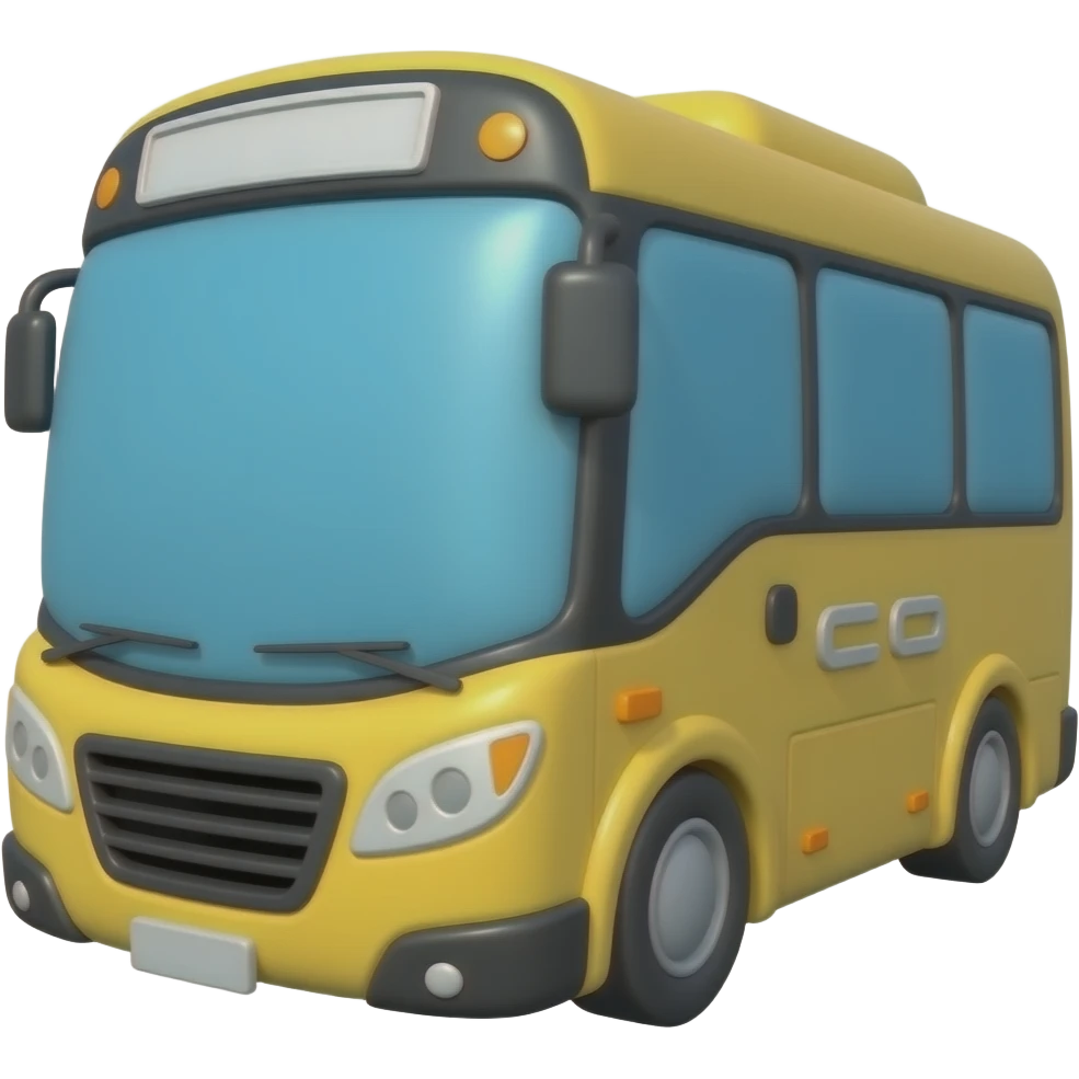 inflatable bus 3d color 003B73 emoji