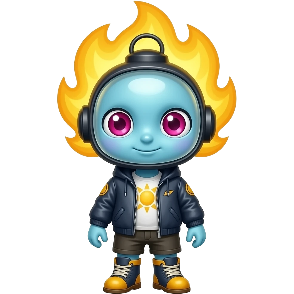 Full-body entity named Lumzari with a huge lantern-shaped head, tiny ...