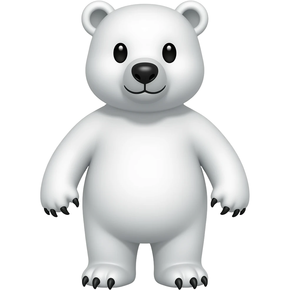 polar bear, cartoonish, on 4 feets emoji