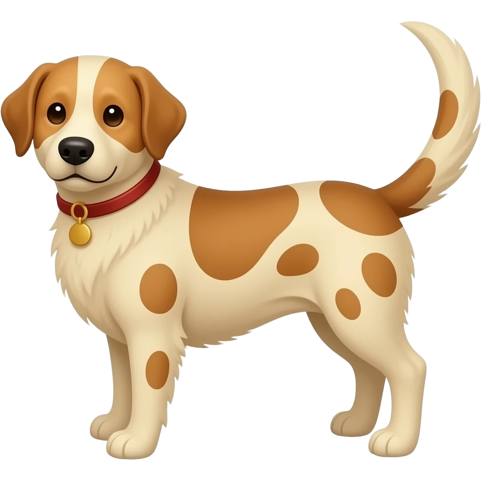 Beige Dog tail with brown spots emoji