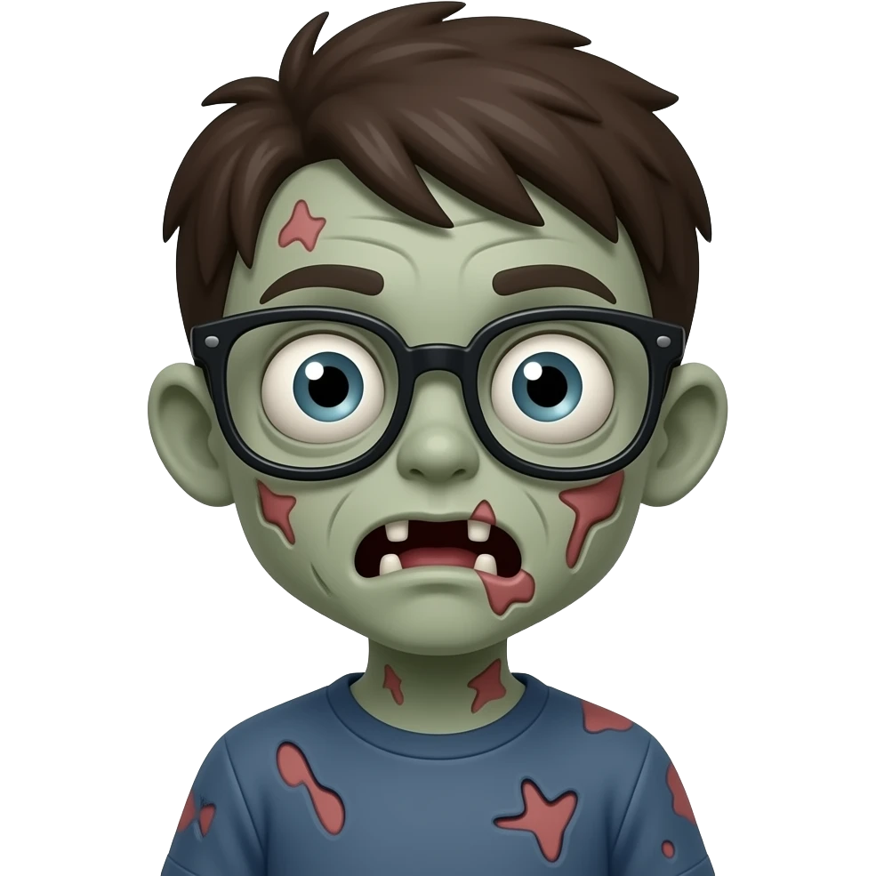 Child zombie with Glasses emoji
