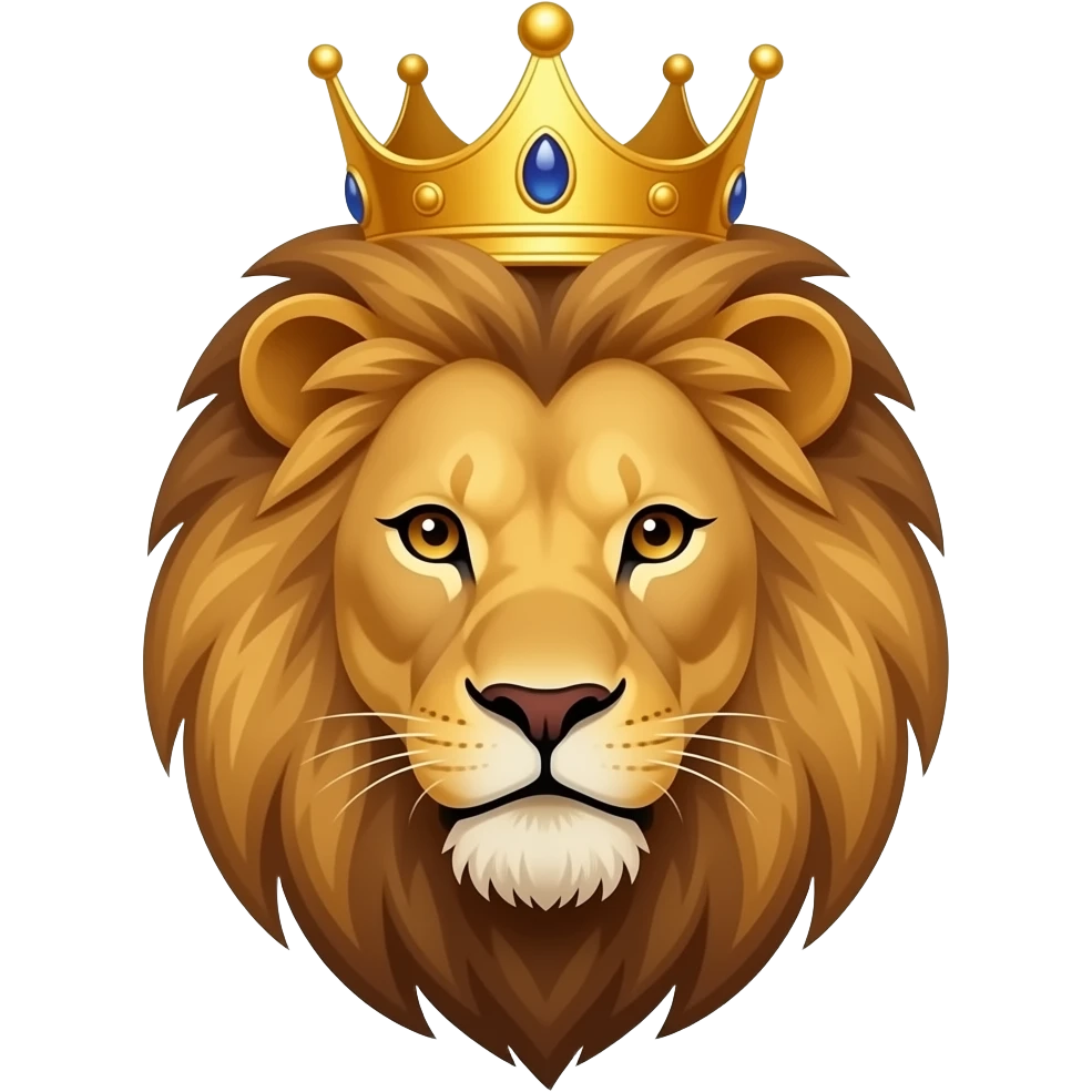 Royal lion head with a crown emoji