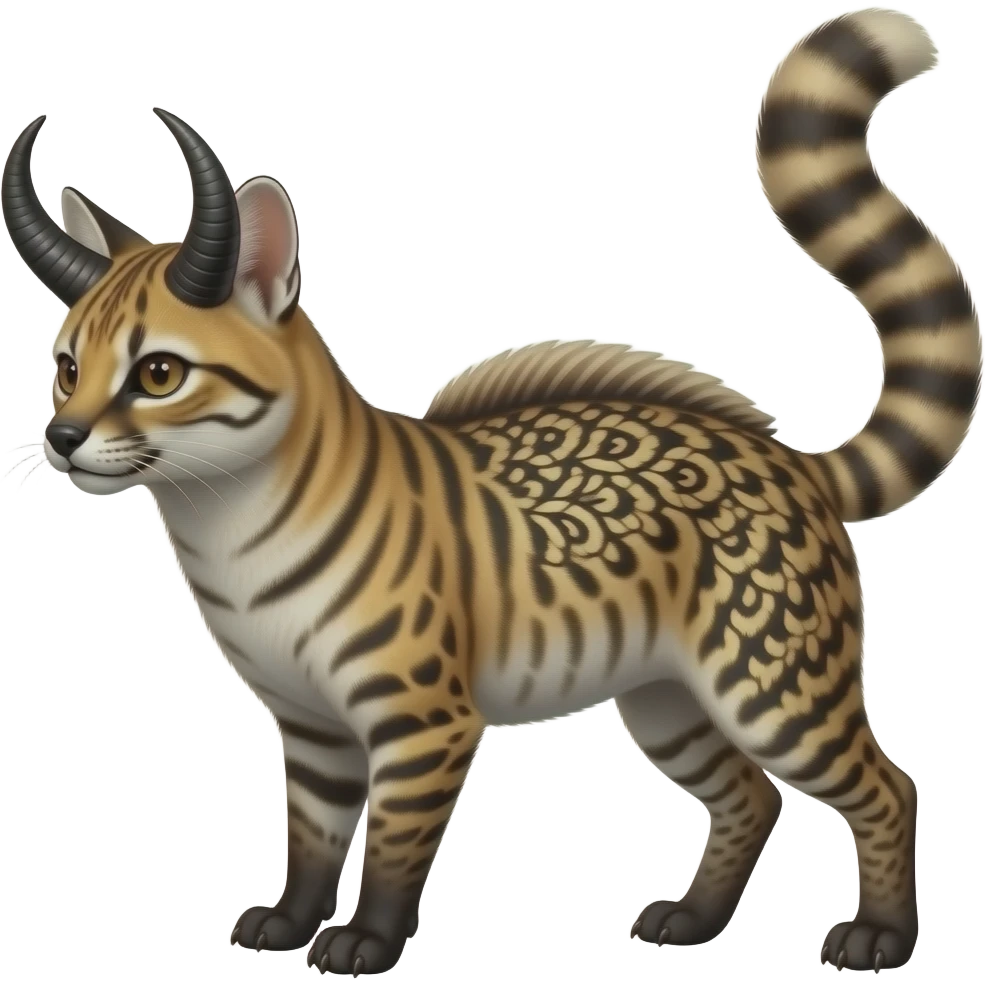Horned dark edgy Damask mutant koi-civet-genet-hybrid emoji