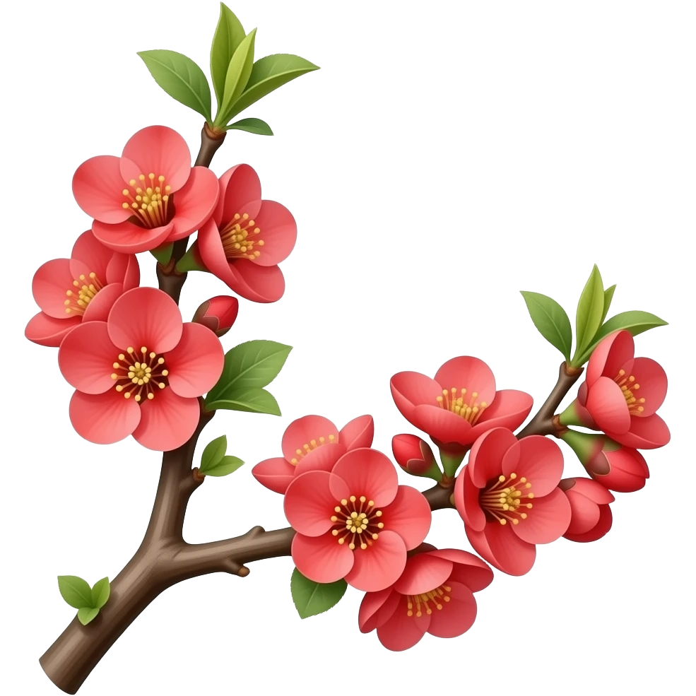 нарисуй цветение Chaenomeles japonica Maulei emoji